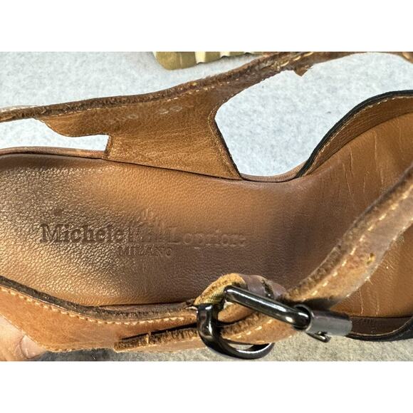 Michele Lopriore Milano Espadrille Wedge Sandals Black/Brown Sz 39 - SEE PICS - Picture 8 of 10